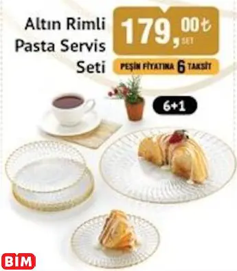 COLORİNA ALTIN RİMLİ PASTA SERVİS SETİ COLORİNA ALTIN RİMLİ PASTA SERVİS SETİ